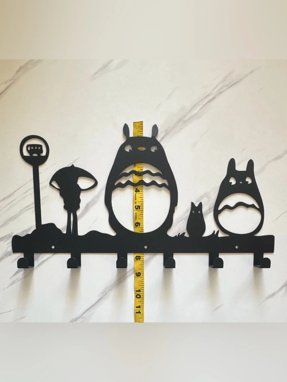 Cute Black Totoro Wall Hook Rack - Decorative Home Wall Decor